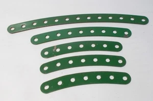5 x Meccano compatible Curved Strips assortment - mid green - Picture 1 of 1
