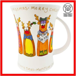 Dunoon Christmas Crackers Becher Fine Bone China Rentier Sarah Mercer England DS3 - Bild 1 von 11