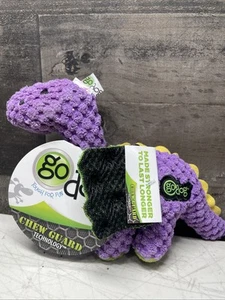 Godog Checkers Just for Me Dinos Bruto Squeaky Plush Dog Toy Chew Guard (8132) - Picture 1 of 2