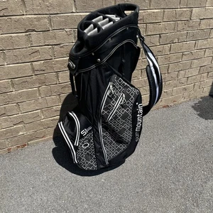 Sun Mountain Golf Cart Bag 15-Way Divider Black White Pattern Lightweight Carry - Picture 1 of 7