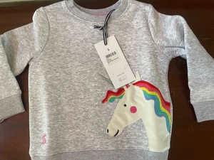 Felpa Joules bambina unicorno 2T nuova con etichetta - Foto 1 di 2