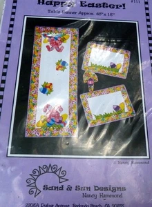*VTG "HAPPY EASTER" Table Runner +Placemats Sand & Sun Sewing Pattern Uncut - Picture 1 of 2