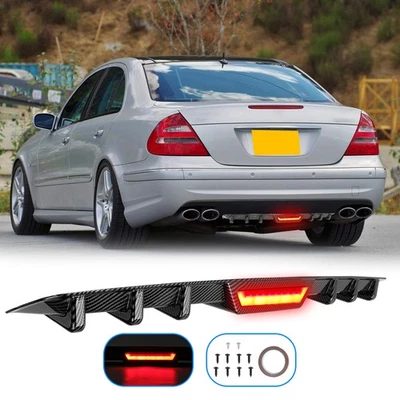 Divisor de labios de parachoques difusor trasero de carbono para Mercedes-Benz W212 W211 E63 AMG Foto 1 de 4