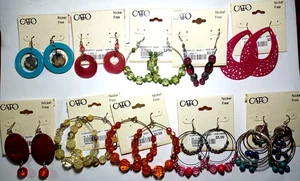 Vintage NOS 10 Pairs Designer Rainbow Color Pierced Earrings Q3 - Picture 1 of 4
