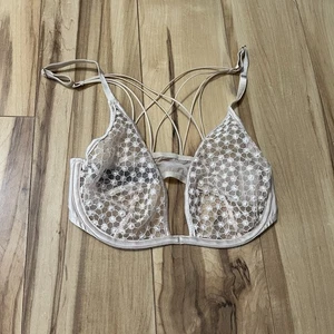 Sujetador Victoria's Secret 32D sin forro champagne Starburst cierre lateral - Imagen 1 de 5