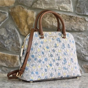 Michael Kors Cindy Logo Floral Large Satchel - Picture 1 of 8