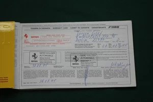 Libro de historia de servicio OEM Ferrari 1995 F355 GTS talón de cheques garantía 103040 - Imagen 1 de 1
