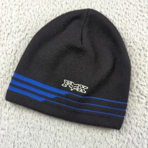 Vintage 2000s Fox Racing Embroidered Y2K Skully Beanie Hat Black OSFA Rare - Picture 1 of 7