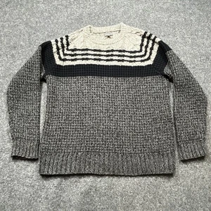 Vintage LL Bean Signature Fisherman Cable Knit Sweater Mens Size XXL Striped - Picture 1 of 12