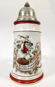 Hand-Painted Jug With Lithophane Saying Circa 1900 - Picture 1 of 20
