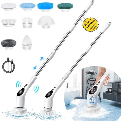 "SALE" Electric Spin Scrubber, 9 in 1 Cordless 9 Brush Heads, 3 Adjustable Speed - Image 1 of 4