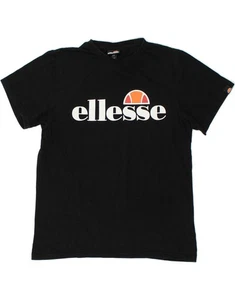 Camiseta Top ELLESSE Mujer Gráfica Reino Unido 12 Mediana Negra Algodón AV93 - Imagen 1 de 3