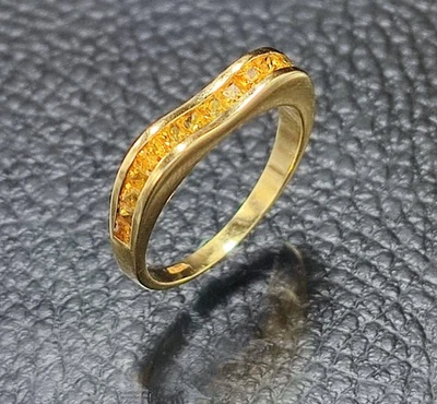 750 18K Gold Ring Damenring mit echtem Citrin Vintage Schmuck Größe 54 Gelbgold - Bild 1 von 4