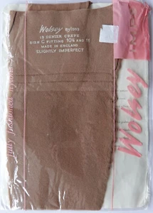 Wolsey Imps Large Size Vintage 15 Denier FFS Seam Stockings in a Light Tan - Picture 1 of 2