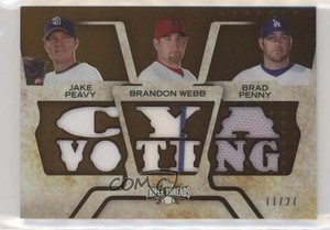 2008 Triple Threads Relic Combos Sepia /27 Jake Peavy Brandon Webb Brad Penny