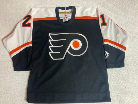 Philadelphia Flyers NHL KOHO Peter Forsberg #21 Vtg Youth Black Jersey L/XL Cover