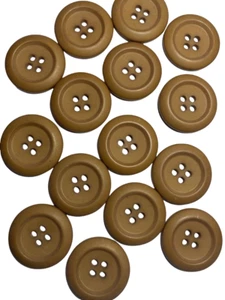 6 Pack of Brown Matte Round Buttons, 4 Hole Placket Knitted Jacket Crafts DIY - Picture 1 of 2