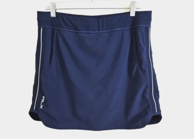 Pantalón Corto RLX Ralph Lauren Para Mujer Talla Mediana Golf Tenis Azul Marino/Lima Elastizado Foto 1 de 4