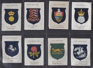 PHILLIPS (SILK) - COUNTY CRICKET BADGES (BDV) - FULL SET OF 17 CARDS - Picture 1 of 6