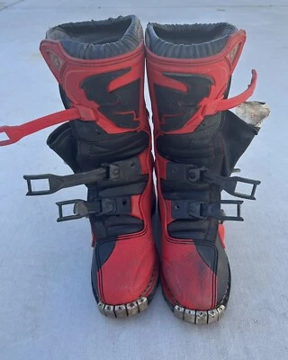 Botas Thor Quadrant Hombre-Jóvenes Motor Cross, Talla 5, Rojo/Negro Foto 1 de 4