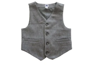 Janie and Jack Festive Forest 18 24 M Holiday Gray Suit Vest - Picture 1 of 2