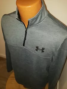 (Medium) Mens Under Armour 1/4 Zip Pullover Loose Fit Gray Fleece - Picture 1 of 6