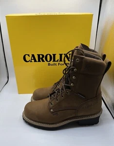 NEW Carolina Work Boots CA3823 Men’s 8" Steel Toe Waterproof Logger Size 8 Heavy - Picture 1 of 14