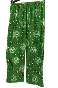 Snowflake Candy Cane Fleece Brushed Polyester Sleep Pants Size 6/7 - Picture 1 of 5