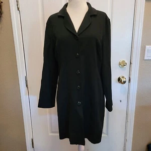 J. Jill Jacke Mantel einfarbig schwarz Wollmischung Stretch Größe 10 Large Arbeit Karriere - Bild 1 von 8