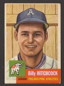 1953 Topps #17 Billy Hitchcock Philadelphia Athletics vg-ex Set Break - Picture 1 of 2