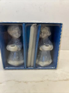 "Caja portavelas vintage de Navidad de 4"" ángeles de Navidad" - Imagen 1 de 6