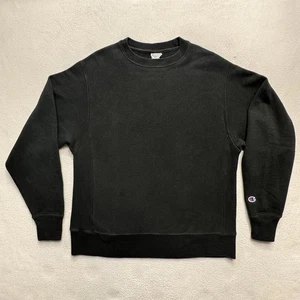 Champion Reverse Weave Crewneck Sweatshirt Black Size M Made in Honduras - Picture 1 of 11