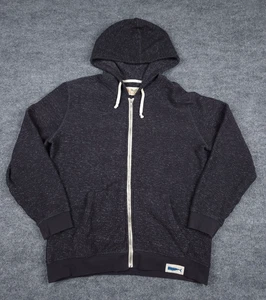 Mollusk California Felpa con Cappuccio Zip Giacca Uomo Grande Grigio Coulisse Misto Cotone - Foto 1 di 10