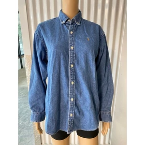 Polo Ralph Lauren Denim Shirt Button Down Long Sleeve Pony Logo Kids - Picture 1 of 8