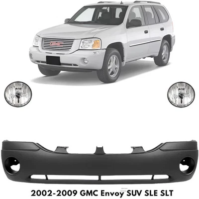 Front Bumper Cover & Fog Light Assembly Kit For 2002-2009 GMC Envoy SUV SLE SLT Foto 1 de 4