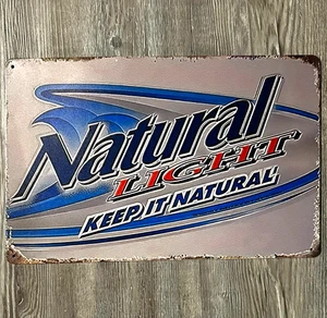 Natural Light Bier Keep It Natural 8 x 12 Vintage Neuheit Blechschild Neu! - Bild 1 von 2