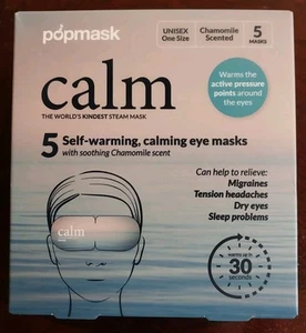 Mascarilla para ojos Mascarilla facial Calma autocalentamiento Compresa de vapor Cuidado de la piel NUEVO PAQUETE DE 5 EE. UU. - Imagen 1 de 2
