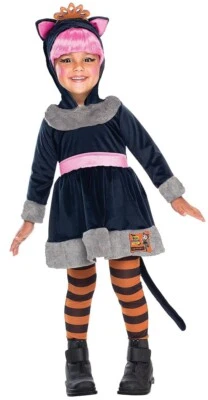 XS 2/4 Deluxe Lalaloopsy Boo Scaredy Cat Black Halloween Costume Dress Tights - Image 1 of 2
