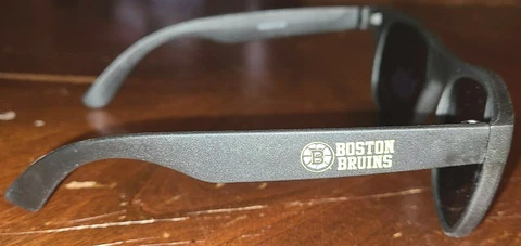 retro Boston Bruins black sunglasses, NHL hockey arena giveaway, UVA protection Cover