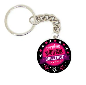 Porte clé badge CERTIFIÉE SUPER COLLEGUE idée cadeaux PRÉNOM PERSONNALISÉ - Picture 1 of 1