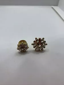 NWOT Carolee pins gold tone rhinestone flowers set of two V44 - Picture 1 of 5