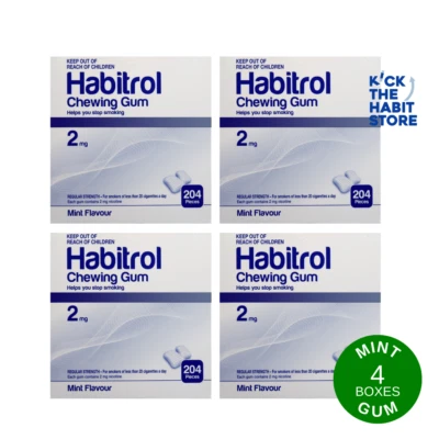 Habitrol Gum 2mg Mint  816 Pieces 4 Boxes x 204 pcs  Sugar Free 2027+ - Image 1 of 4