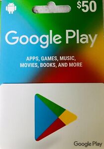 GOOGLE PLAY GIFT CARD AUD 50 - APP GAME MUSIC MOVIE BOOK BOY GIRL TEEN SON KID