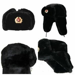Russian Soviet Army USSR Badge Real Military Fur Soldiers Ushanka Headwear lot - Picture 1 of 6