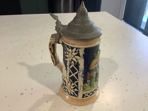 Vintage Ceramic Beer Stein with Lid - Made in Germany - Picture 1 of 8