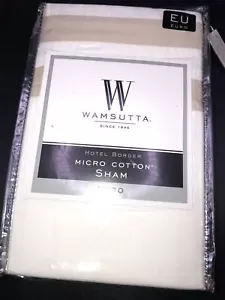 New Wamsutta Hotel Border Micro Cotton Euro Pillow Sham WHITE/Taupe 26” - Picture 1 of 5