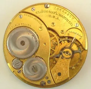 Vintage Elgin 311 Pocket Watch Movement - Parts Repair Broken Balance 39mm - Picture 1 of 5