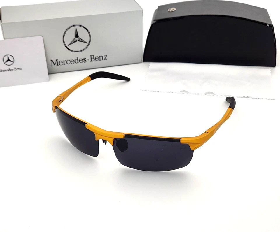 Gafas de sol polarizadas Mercedes Benz brazo flexible de metal deportivas sin montura doradas humo MB3 Foto 1 de 4