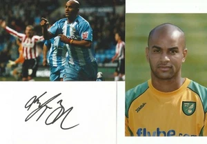 NORWICH/COVENTRY: TARJETA BLANCA FIRMADA POR LEON McKENZIE 3x5 + 2 fotos sin firmar + certificado de autenticidad - Imagen 1 de 1