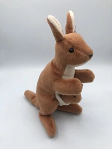 Ty Beanie Babies Pouch Kangaroo 1996 PE Pellets VTG 90s Baby Stuffed Animal Toy - Picture 1 of 12